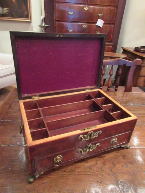 Fine Regency Period Fruitwood Inlaid Jewellery Box