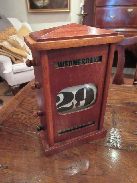 Late Victorian Polished Mahogany Desk Calendar