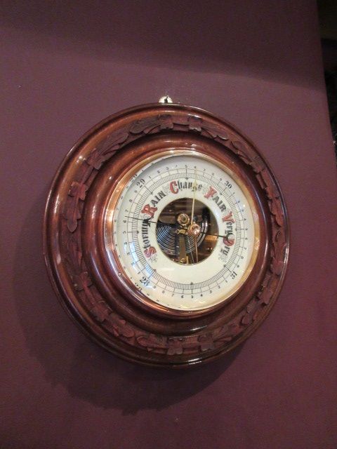 Large Victorian Polished Walnut Surround Barometer