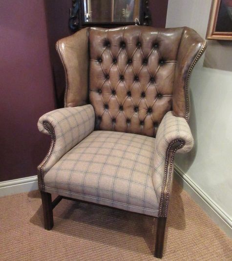 Superb Edwardian Leather Chesterfield Wing Armchair