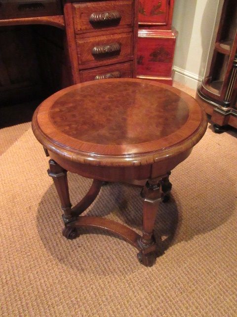 Superb Edwardian Burr Walnut Occasional Table