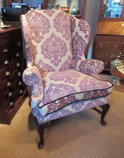 Very Comfortable George III Style Wing Armchair