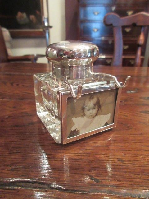 Top Quality Edwardian Silver Inkwell/photo Frame
