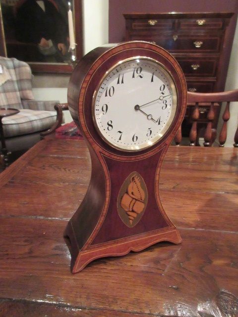 Superb Edwardian Sheraton Inlaid Mantel Clock