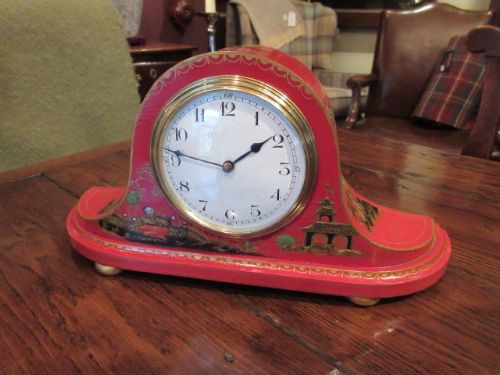 Edwardian Chinoserie Gilt Decorated Mantel Clock
