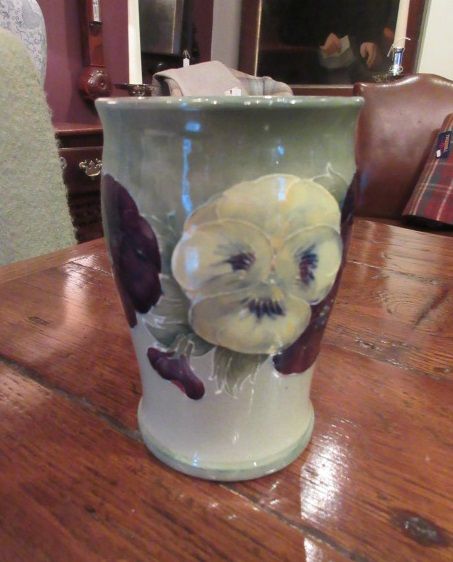 Early Moorcroft Yellow Pansy Vase