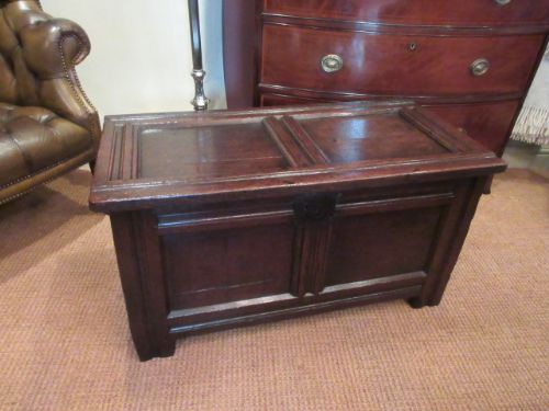 Small George II Period Oak Two Panel Coffer