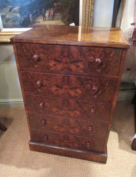 Top Quality Victorian Burr Walnut Tallboy