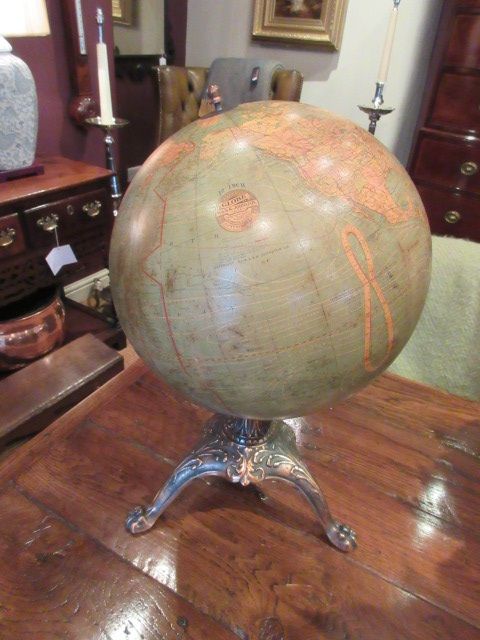 Early 20th Century 12" Plaster Terrestrial Globe