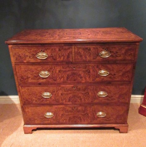 Superior Victorian Burr Walnut Chest of Drawers