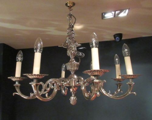 Top Quality Edwardian Period Nickel Plated Chandelier