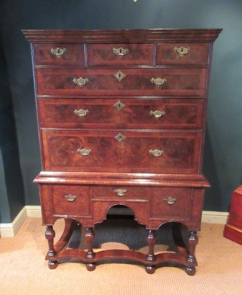 Stunning William & Mary Period Walnut Chest on Stand