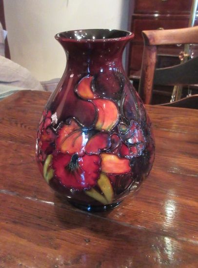 Moorcroft Flambe Glazed Slipper Orchid Vase