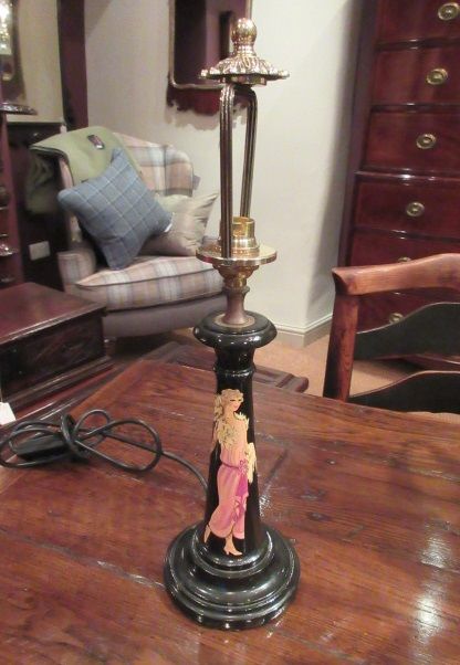 Art Deco Period French Hand Painted Lamp