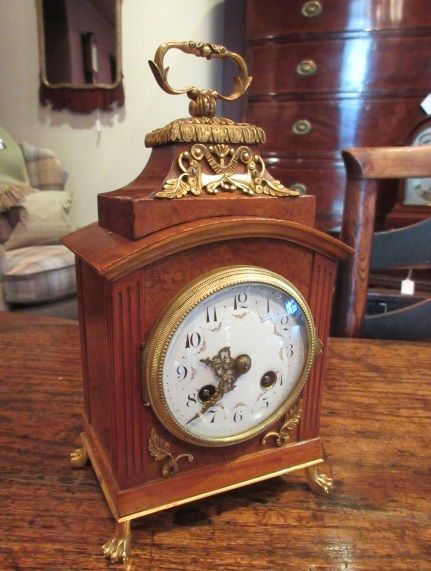 Superb 19th Century Walnut & Ormolu Mantel Clock