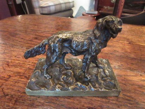 Edwardian Period Bronze of a Setter Dog