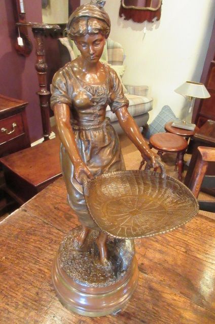 Impressive Victorian Bronze 'Farm Maid' Figure
