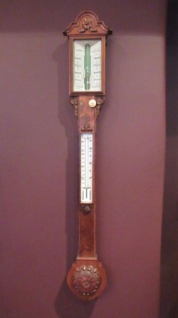 Mid Victorian Figured Walnut Newcastle Stick Barometer
