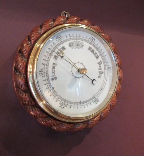 Top Quality Mid Victorian 'Ship's Polished Oak Barometer