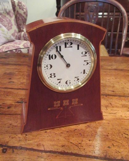 High Quality Art Nouveau Period Inlaid Mantel Clock
