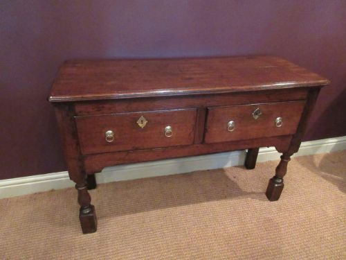 Superb Small George I Period Oak Two Drawer Dresser