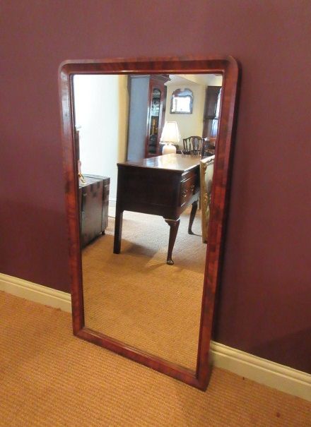 Mid 19th Century Figured Mahogany Dressing Mirror