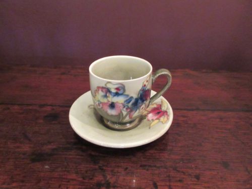 Moorcroft Slipper Orchid Cabinet Cup & Saucer