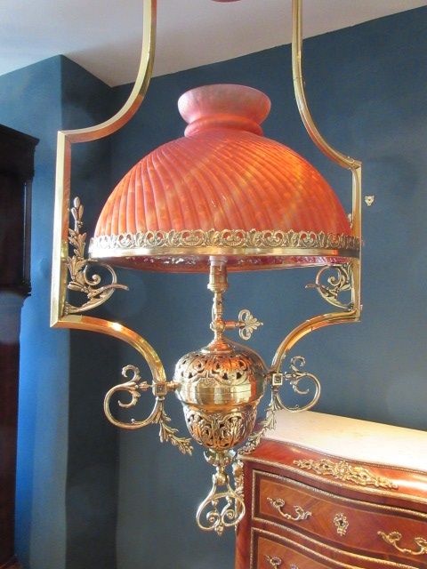 Superb Victorian Converted Gasolier Hanging Lamp