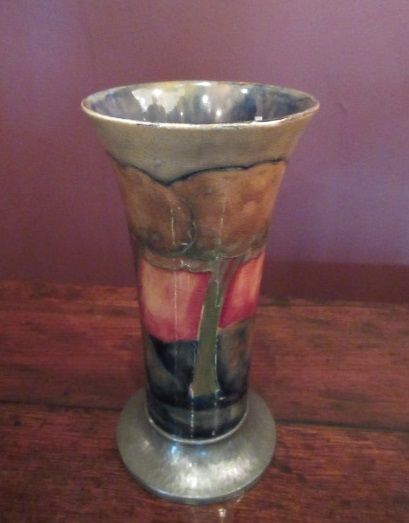 Moorcroft Eventide Liberty's Pewter Foot Vase