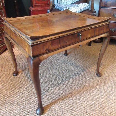 George II Style Walnut Tray Top Coffee Table