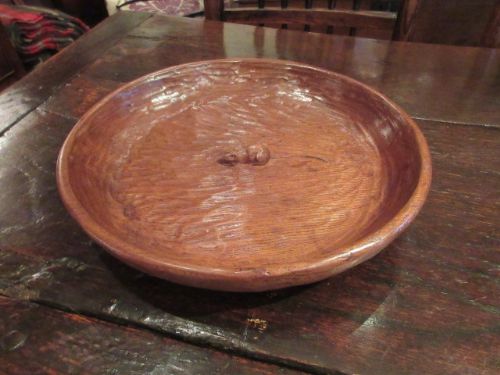 Mouseman Adzed Oak Large Fruit Bowl