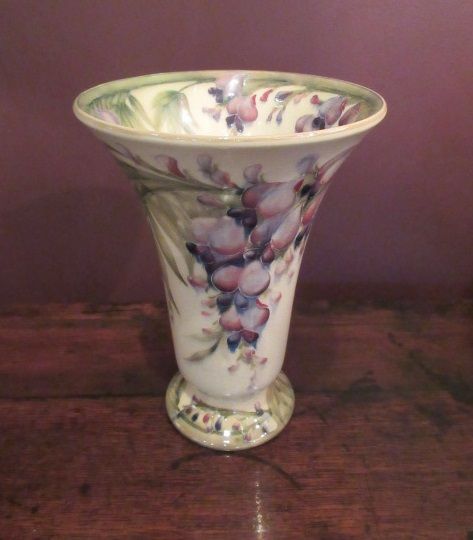 Impressive Moorcroft Wisteria on White Vase