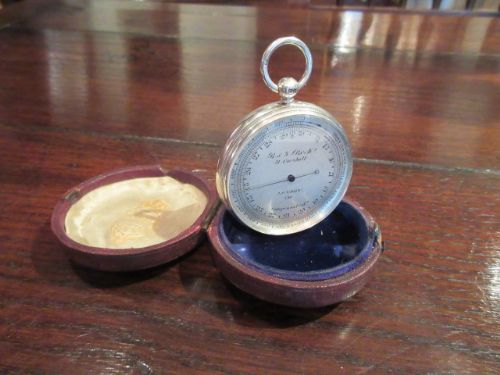 Mid Victorian Solid Silver London Pocket Barometer