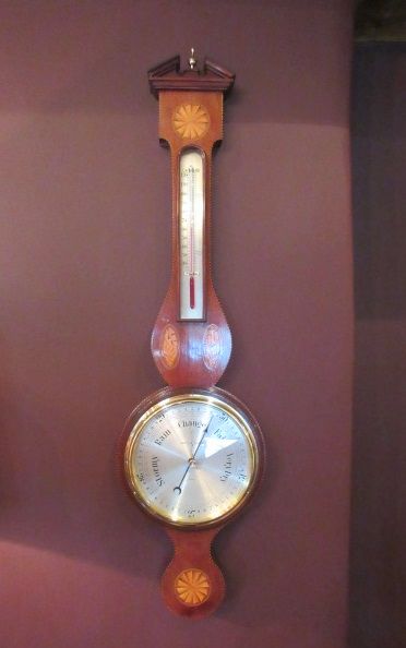 Superb Edwardian Sheraton Inlaid Banjo Barometer