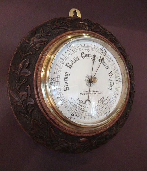 Mid Victorian Foliage Carved Newcastle Barometer