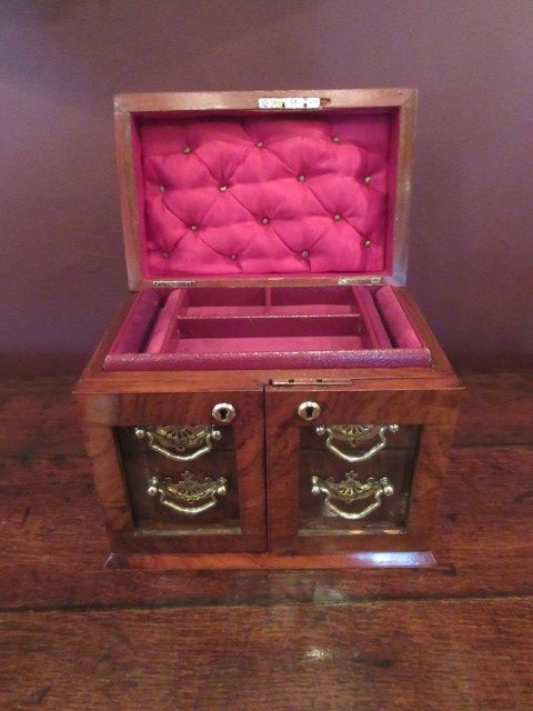 Immaculate Mid Victorian Walnut Jewellery Box