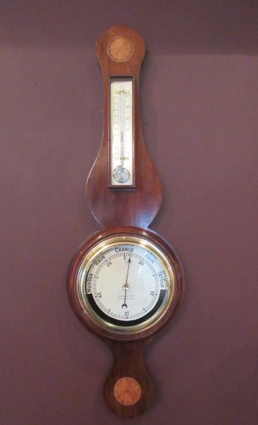 Top Quality Edwardian Sheraton Inlaid Banjo Barometer