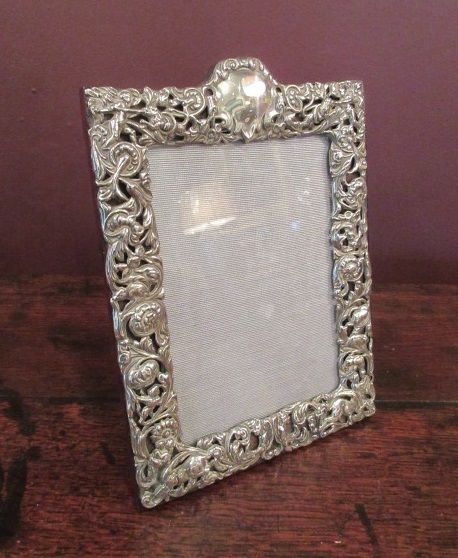 Late Victorian Silver Cherub Decorated Photo Frame