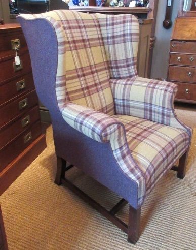 Top Quality 19th Century Upholstered Wing Armchair