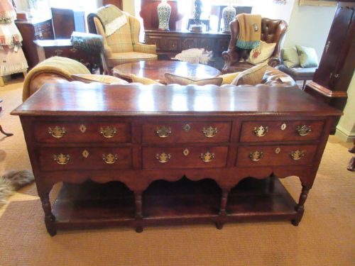 George II Period Oak Double Drawer Dresser