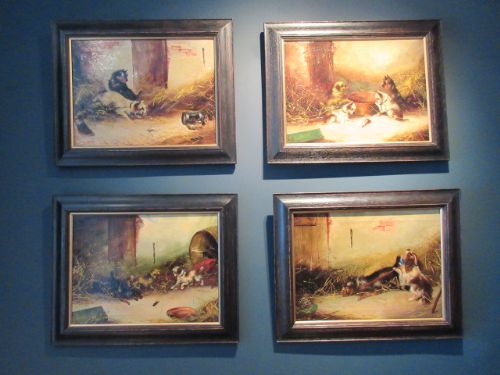 Fine Set of Four Victorian Terrier Oil Paintings