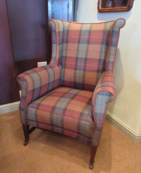 Well Shaped Mid Victorian Upholstered Wing Armchair