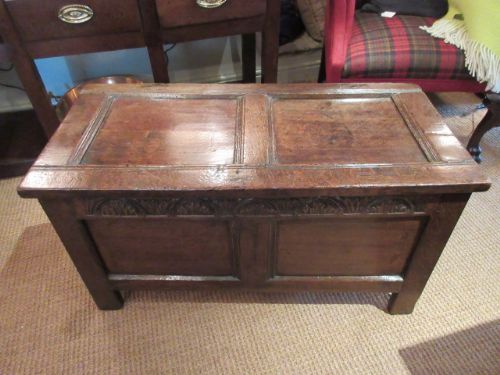 Very Original George I Period Oak Two Panel Coffer