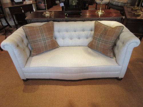 Late Victorian Upholstered Chesterfield Sofa