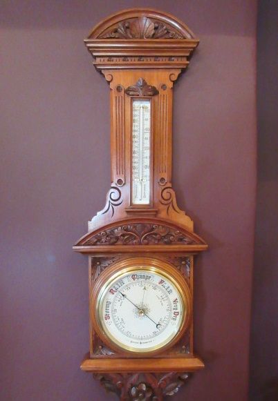 Superb Mid Victorian Solid Walnut Banjo Barometer