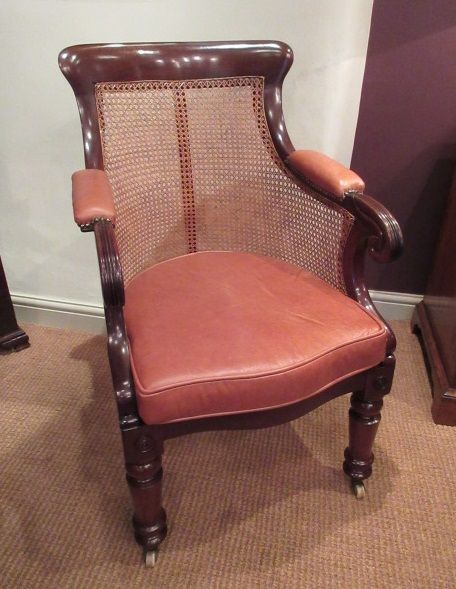 Fine Regency Period Bergere Library Armchair