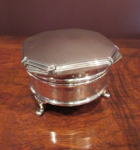 Art Deco Period Solid Silver Ring Box