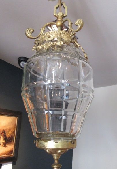 Top Quality Edwardian Crystal Cut Glass Hall Lantern