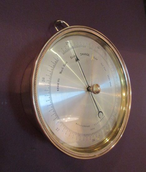 High Quality Victorian Bronze Marine Barometer