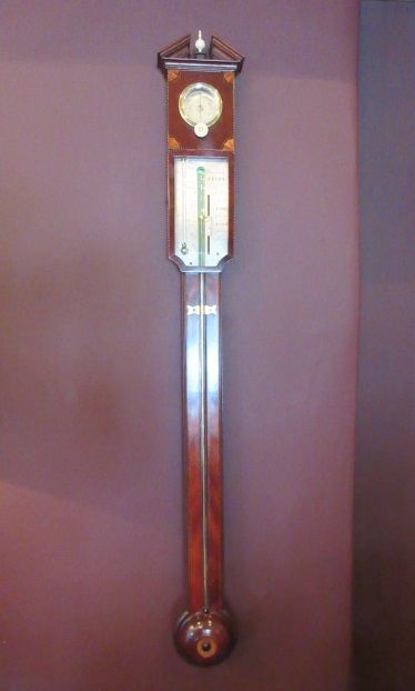 Fine George III Period Sheraton Inlaid Stick Barometer